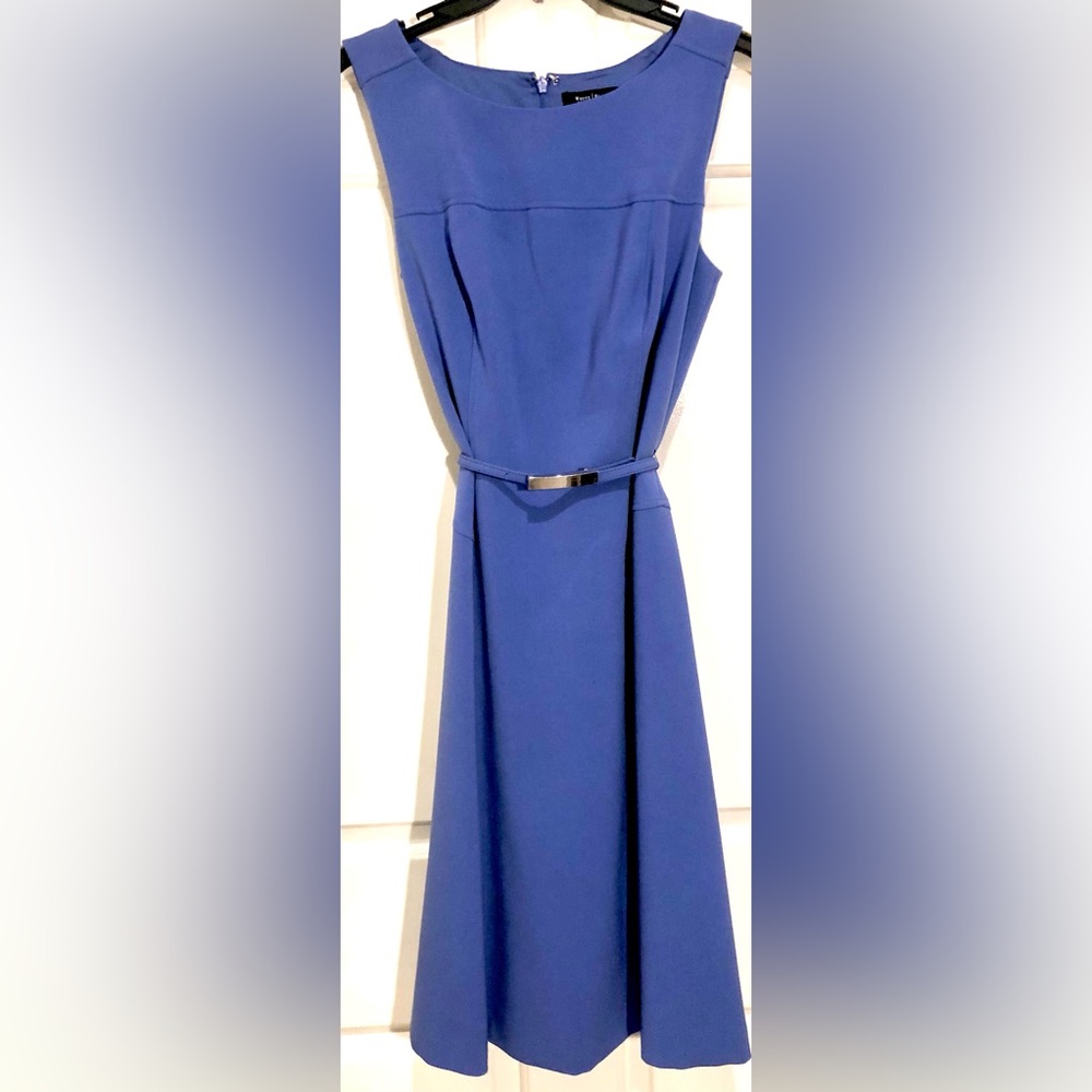 White House Black Market fit and flare dress; size 4 NWT with matching belt
